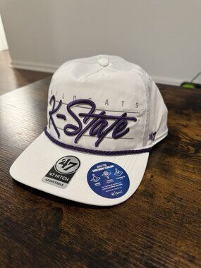 K-State Wildcats '47 Rope Hat White Hitch Adjustable brrr Cooling NWT $42